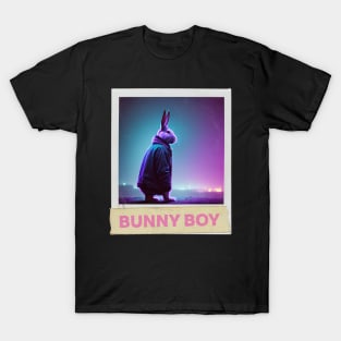 Bunny Boy Card Design in Minimal Grunge Style T-Shirt